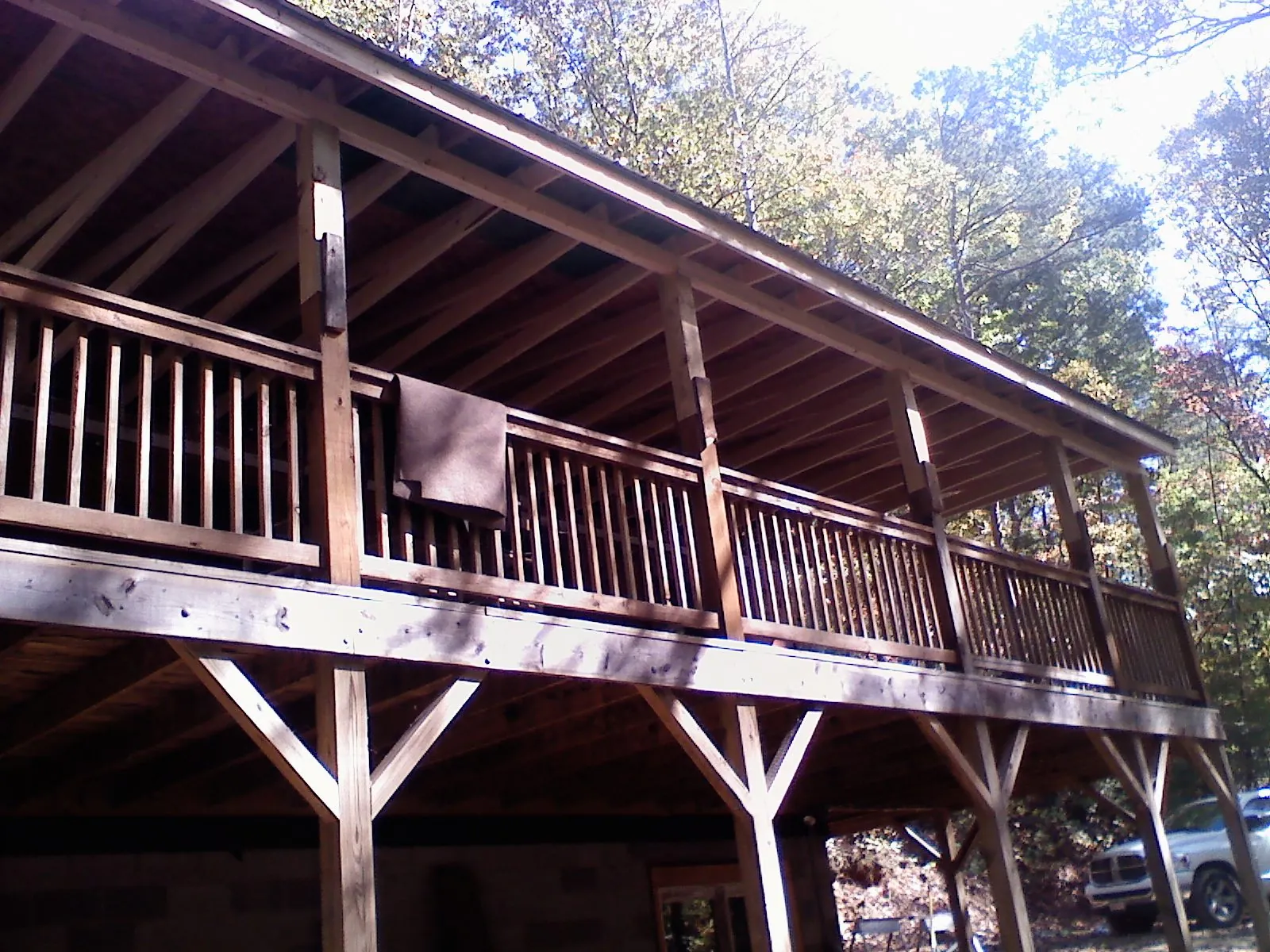 Timber framing under a new elevated porch and deck — Roof Leak Repair in Biglerville by Roofing Brothers